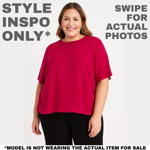 Vintage Haberdashery Fuchsia Blouse, Size 18 – Bright & Versatile Staple [0357] - Picture 3 of 10